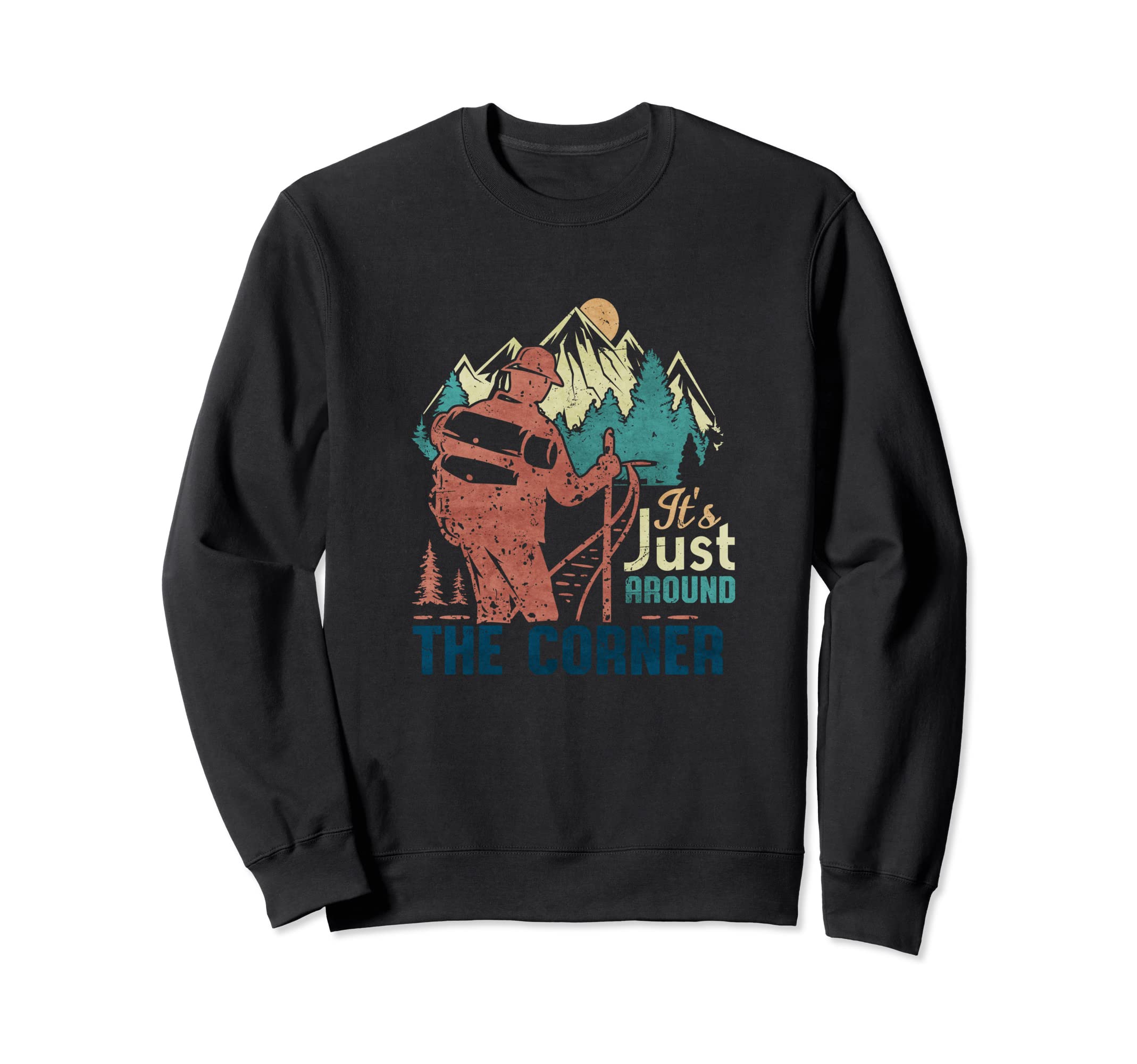 Hiking Hiker Rock Sunset Mountain Sweatshirt - Graphic Print for Adults - T-Shirt, Sweatshirt, Hoodie