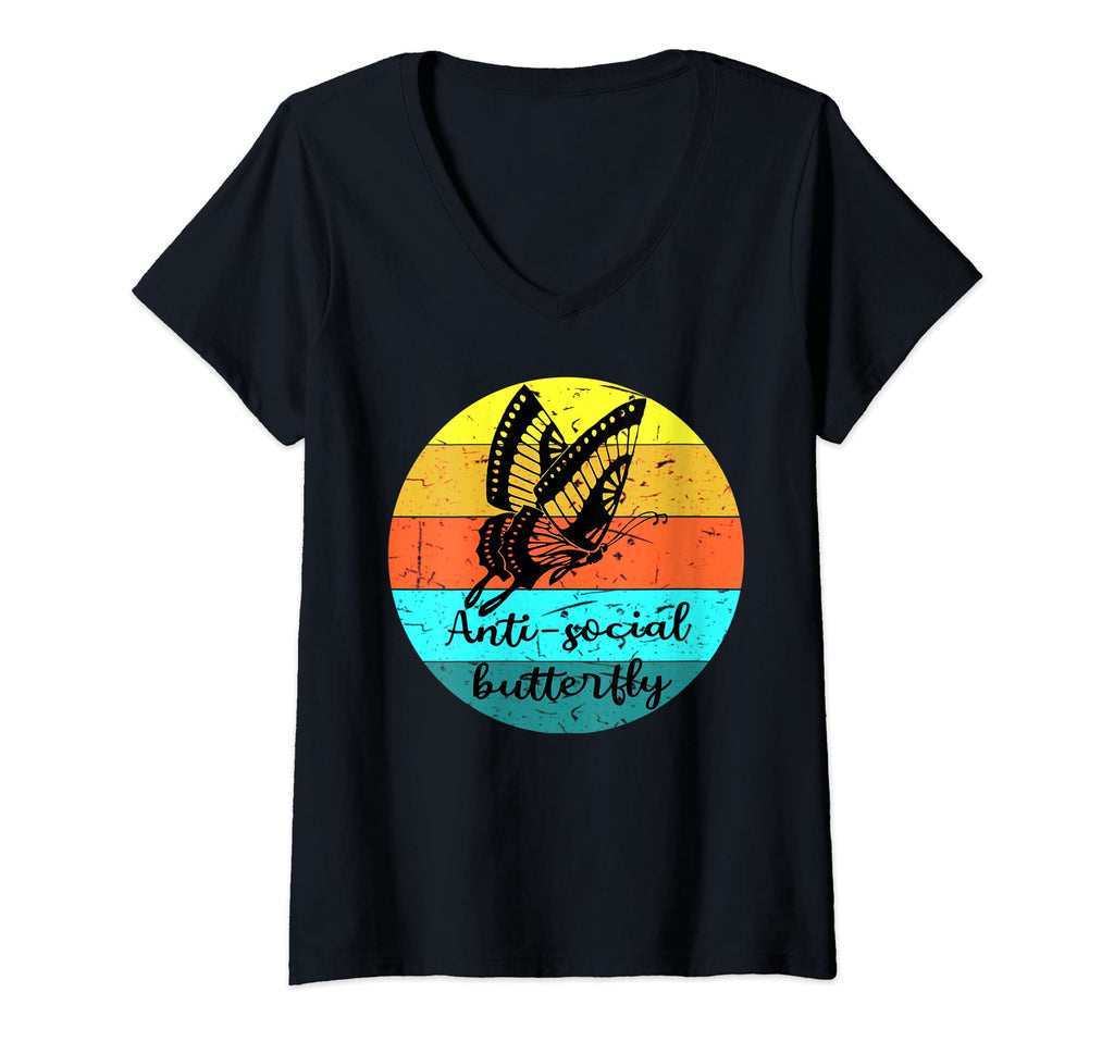 Womens Funny Anti Social Butterfly T-Shirt - Fun Novelty Design for Adults - T-Shirt, Sweatshirt, Hoodie