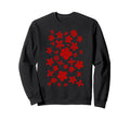 Red Floral Pattern Pop Art Flower Sweatshirt - Aesthetic Graphic Men Women - T-Shirt, Sweatshirt, Hoodie