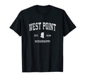 West Point Mississippi Ms Athletic T-Shirt - Custom Art Print Men Women - T-Shirt, Sweatshirt, Hoodie