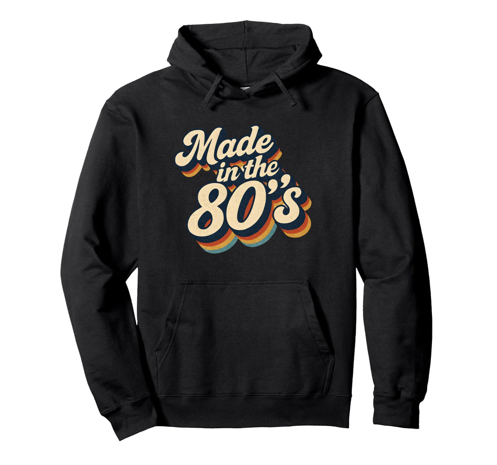 80S Typography Old School Throwback Hoodie - Novelty Apparel for Adults - T-Shirt, Sweatshirt, Hoodie