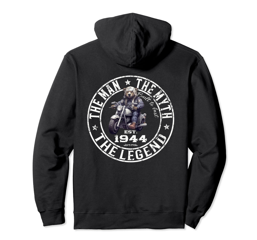 80Th Birthday Motorcycle Motorcyclist Hoodie - Novelty Apparel Unisex - T-Shirt, Sweatshirt, Hoodie
