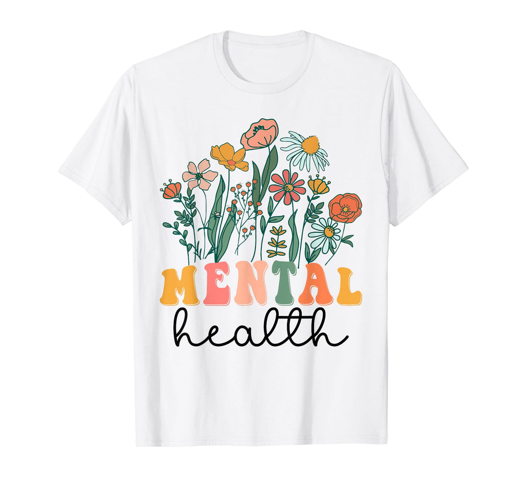 Groovy Wildflower Mental Health Tees T-Shirt - Minimalist Print Unisex - T-Shirt, Sweatshirt, Hoodie