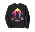 Synthwave Cat Samurai Mediation Sweatshirt - Aesthetic Graphic Men Women - T-Shirt, Sweatshirt, Hoodie