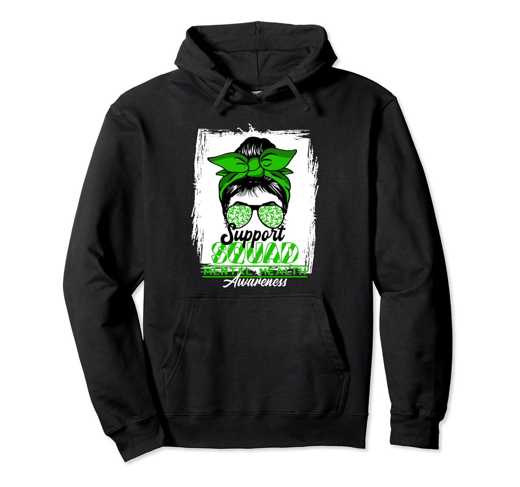 Messy Bun Support Awareness Squad I Hoodie - Minimalist Print for Adults - T-Shirt, Sweatshirt, Hoodie