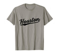 Houston Texas Script 1970S Black Text T-Shirt - Custom Art Print Men Women - T-Shirt, Sweatshirt, Hoodie