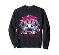 Muscular Cat Weightlifting 80S Sweatshirt - Novelty Apparel for Adults - T-Shirt, Sweatshirt, Hoodie