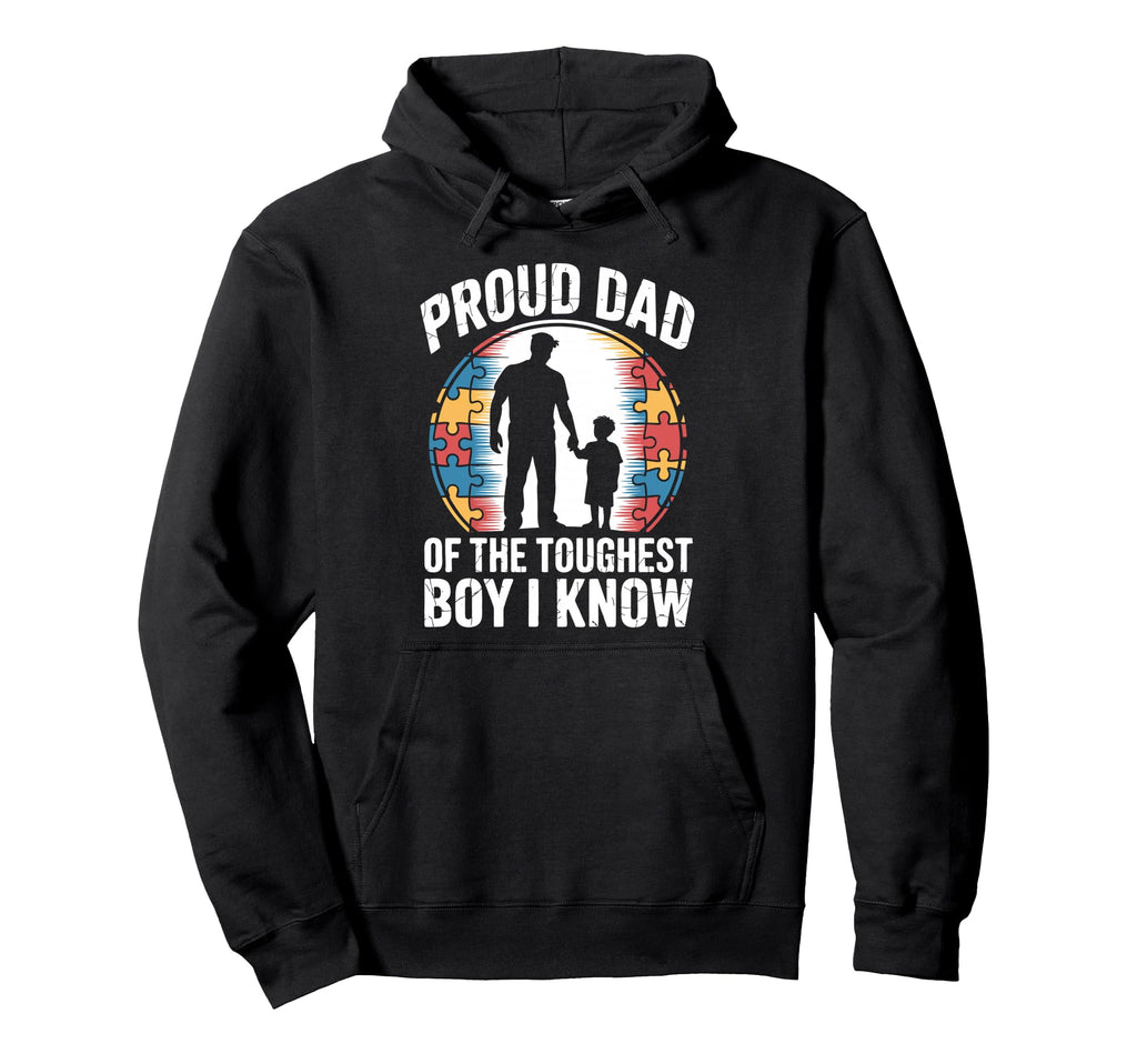 Proud Autism Dad Autistic Son Family Hoodie - Aesthetic Graphic Unisex - T-Shirt, Sweatshirt, Hoodie