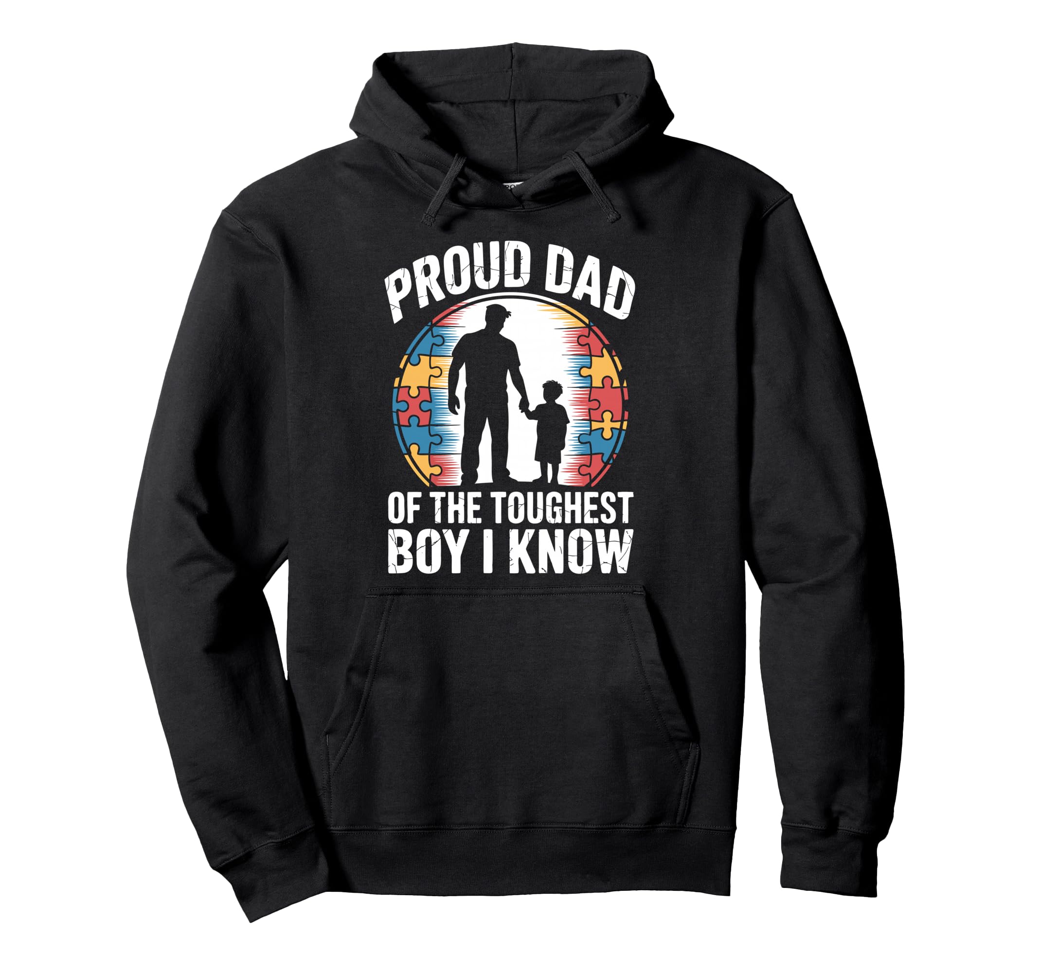 Proud Autism Dad Autistic Son Family Hoodie - Aesthetic Graphic Unisex - T-Shirt, Sweatshirt, Hoodie