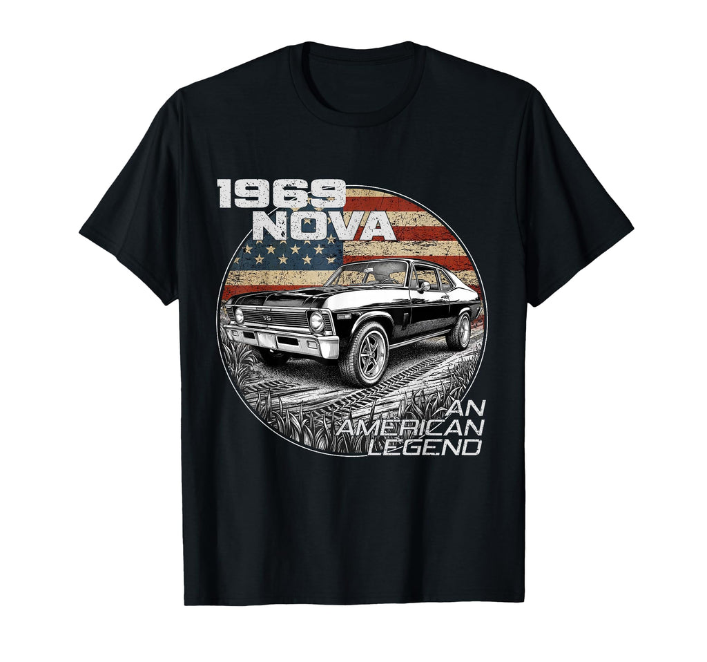 1969 69 Nova Silhouette Muscle Car T-Shirt - Custom Art Print for Adults - T-Shirt, Sweatshirt, Hoodie