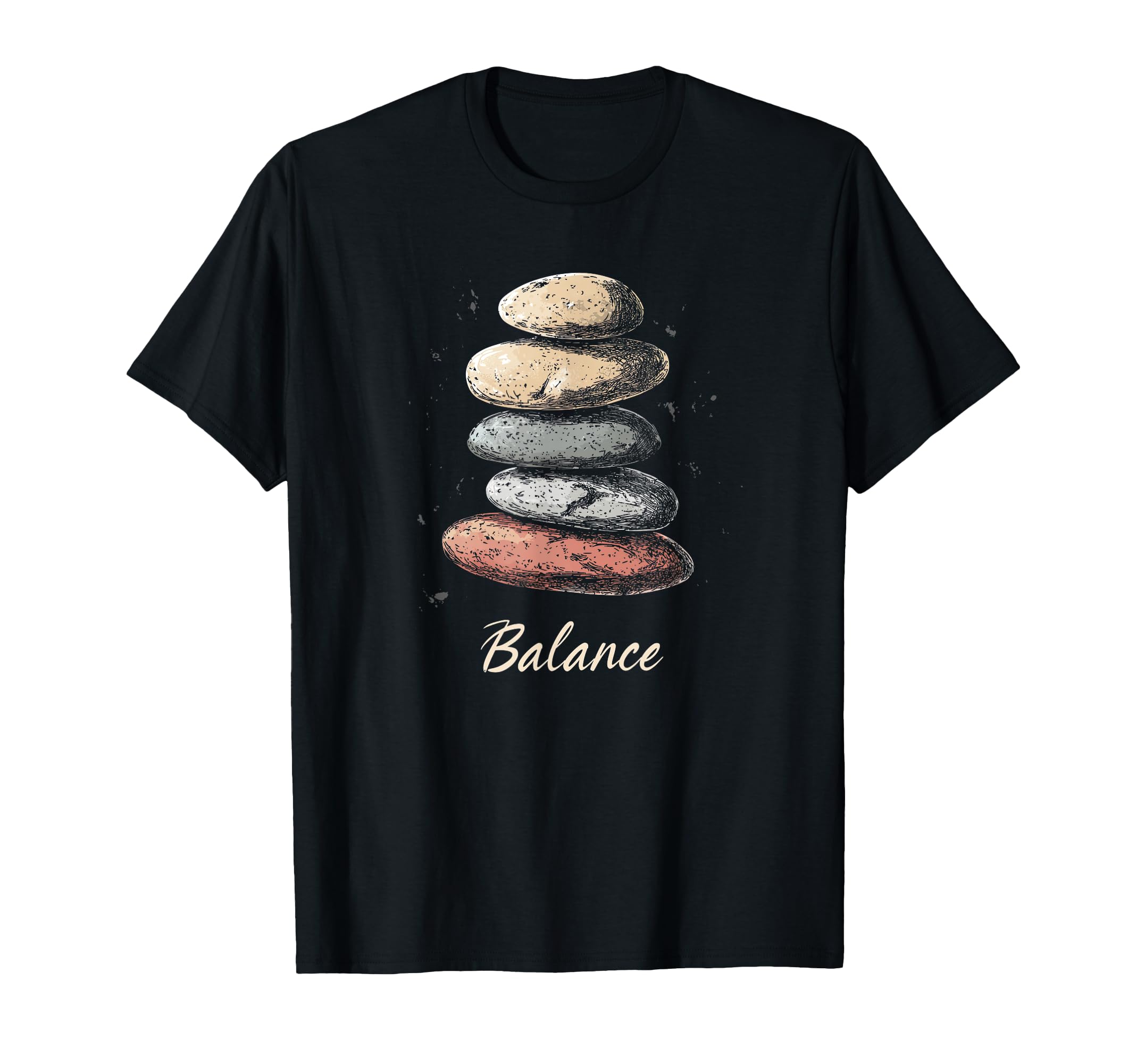 Zen Balancing Stones Art T-Shirt - Fun Novelty Design for Adults - T-Shirt, Sweatshirt, Hoodie