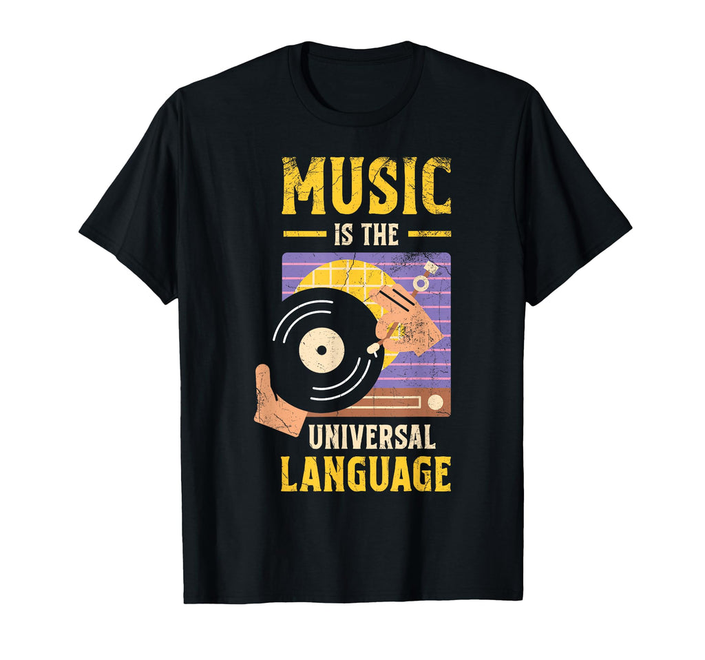 Music Is Universal Language Vinyl T-Shirt - Aesthetic Graphic Men Women - T-Shirt, Sweatshirt, Hoodie
