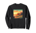 Coastal Village Sunset Landscape Sweatshirt - Aesthetic Graphic for Adults - T-Shirt, Sweatshirt, Hoodie
