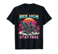Ride High Stay Free Motorcycle Sunset T-Shirt - Unique Graphic Men Women - T-Shirt, Sweatshirt, Hoodie