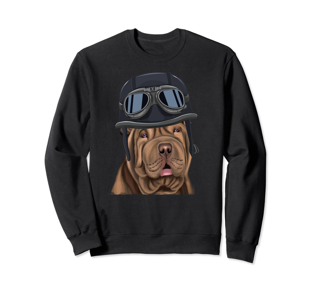 Funny Motorcycle Helmet Chinese Sweatshirt - Custom Art Print for Adults - T-Shirt, Sweatshirt, Hoodie