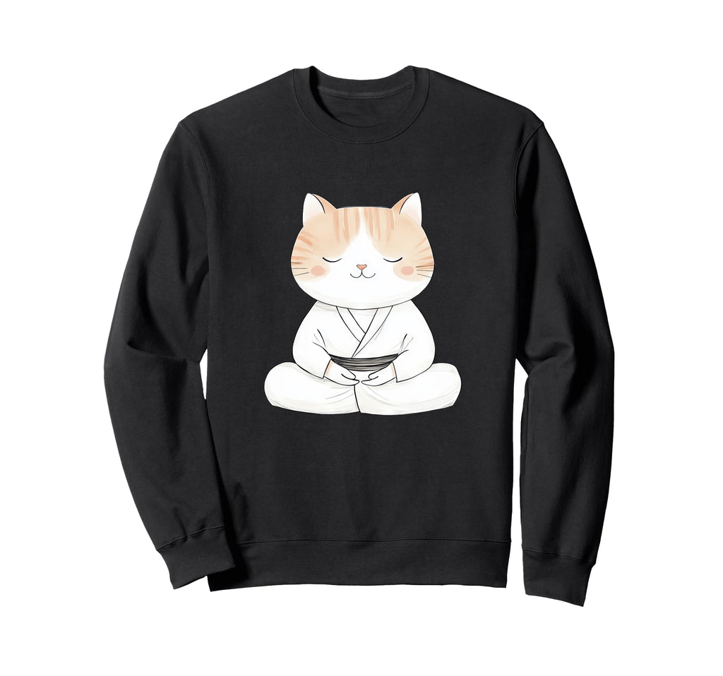 Zen Cat Meditation Art Yoga And Sweatshirt - Minimalist Print Men Women - T-Shirt, Sweatshirt, Hoodie