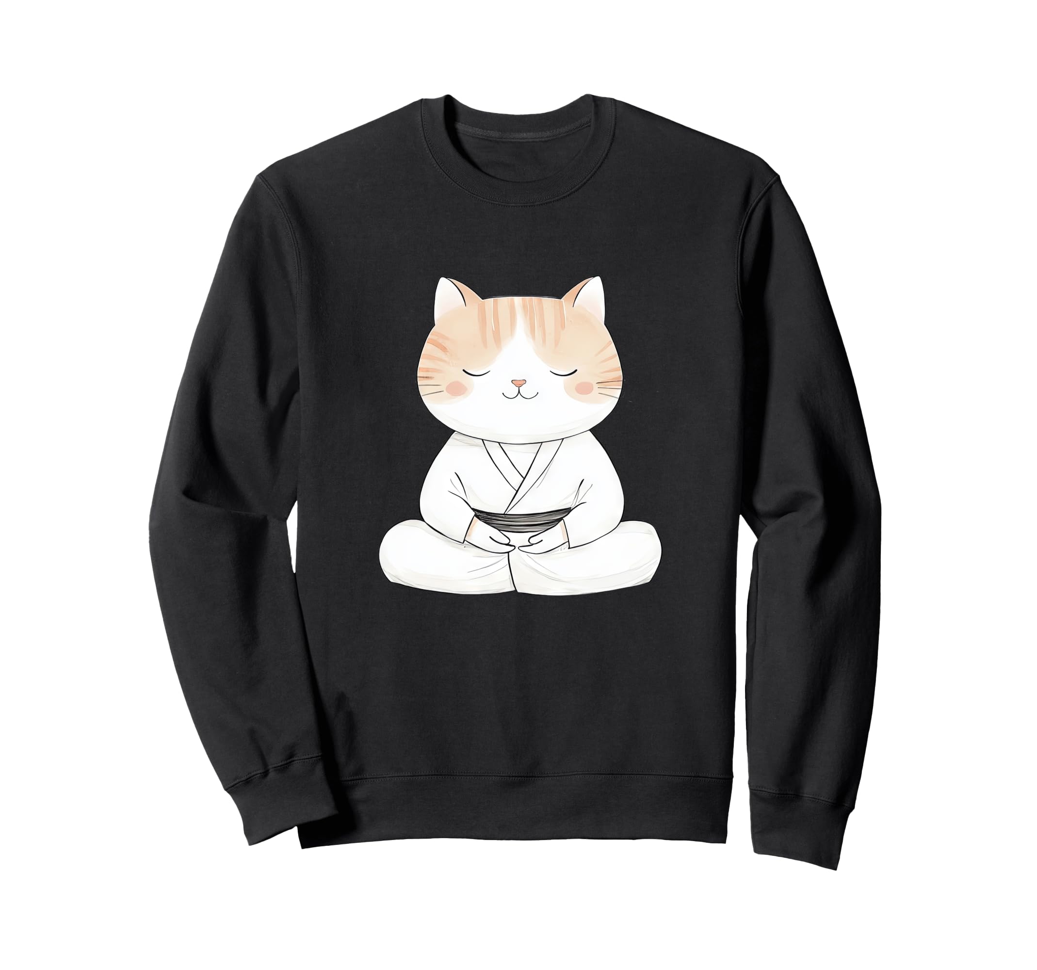 Zen Cat Meditation Art Yoga And Sweatshirt - Minimalist Print Men Women - T-Shirt, Sweatshirt, Hoodie