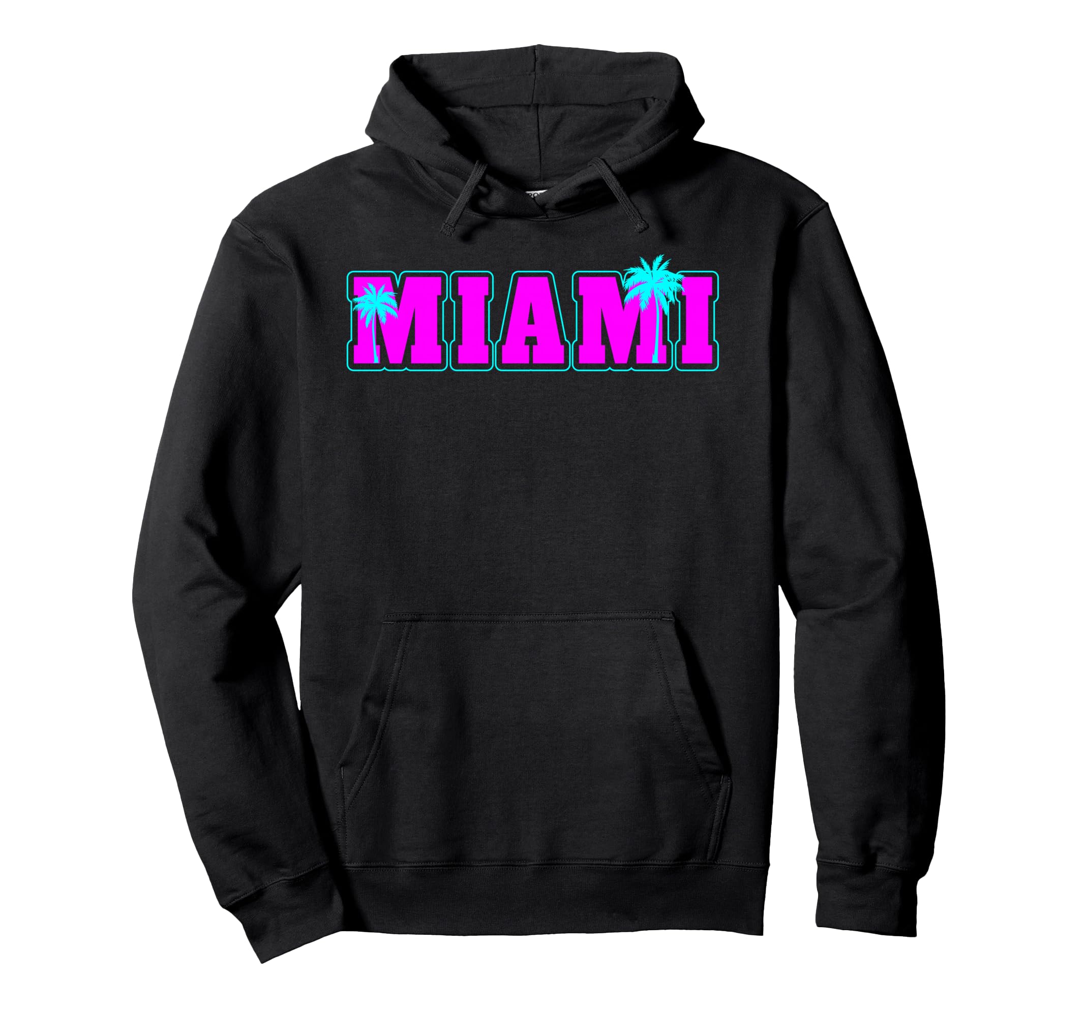 Miami Vaperwave Synthwave 80S Palm Trees Hoodie - Novelty Apparel Unisex - T-Shirt, Sweatshirt, Hoodie