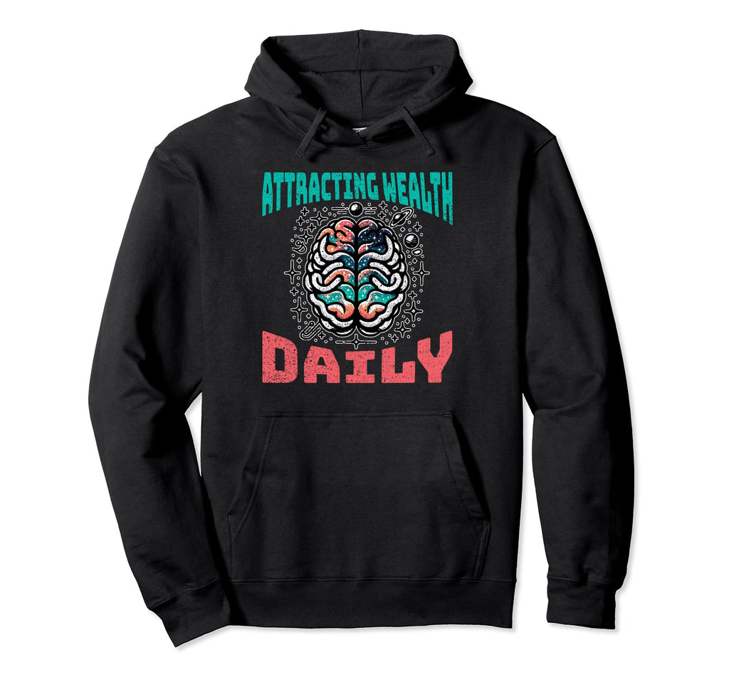 Attracting Wealth Daily Cosmic Brain Hoodie - Novelty Apparel for Adults - T-Shirt, Sweatshirt, Hoodie