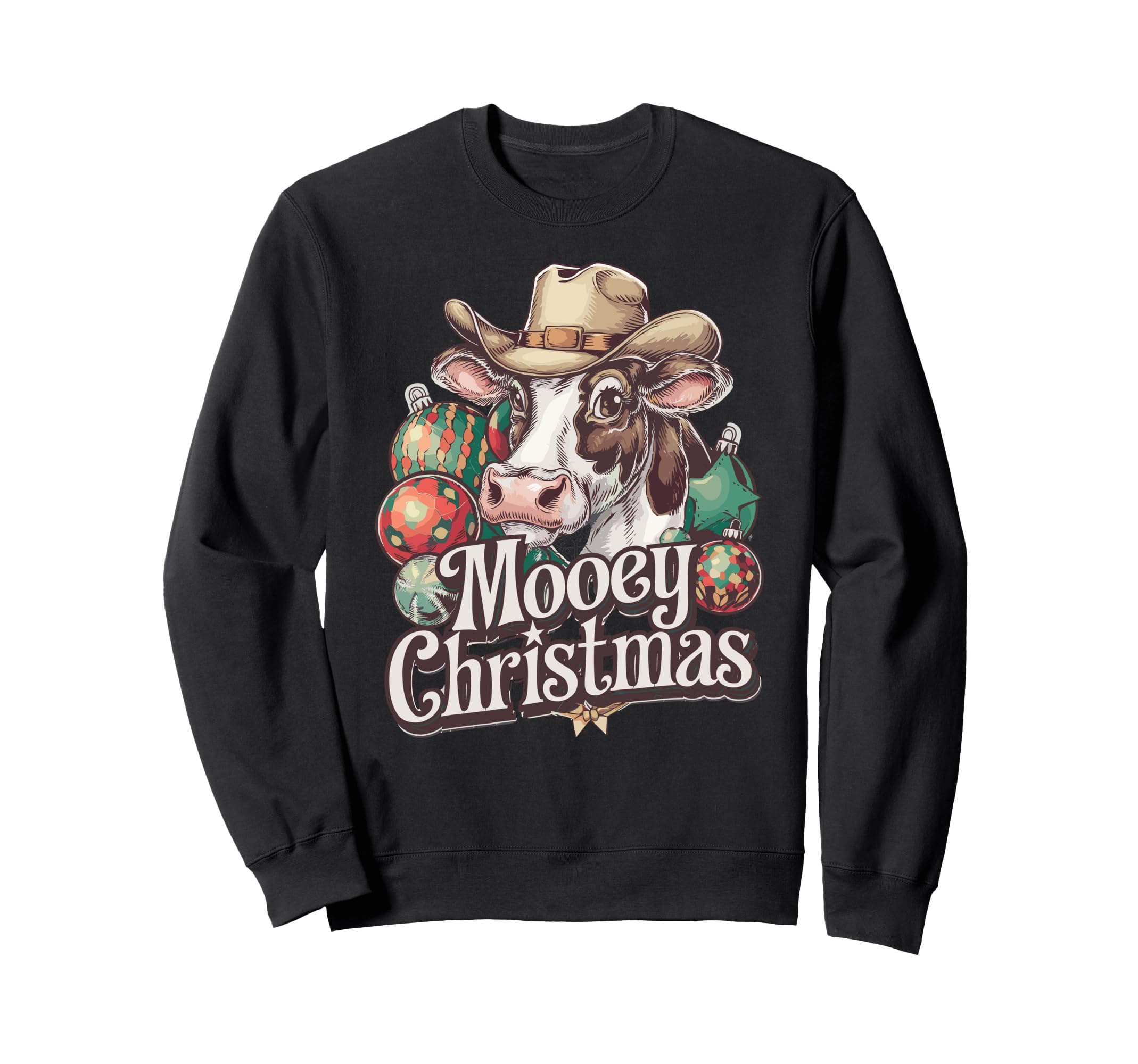 Mooey Cowboy Cow Tree Balls Western Sweatshirt - Unique Graphic Men Women - T-Shirt, Sweatshirt, Hoodie