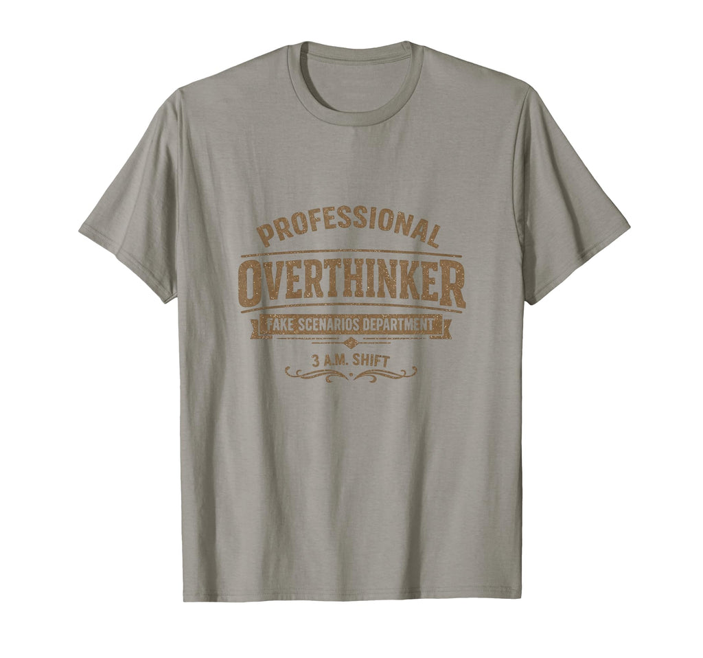 Professional Overthinker Fake T-Shirt - Trendy Graphic for Adults - T-Shirt, Sweatshirt, Hoodie