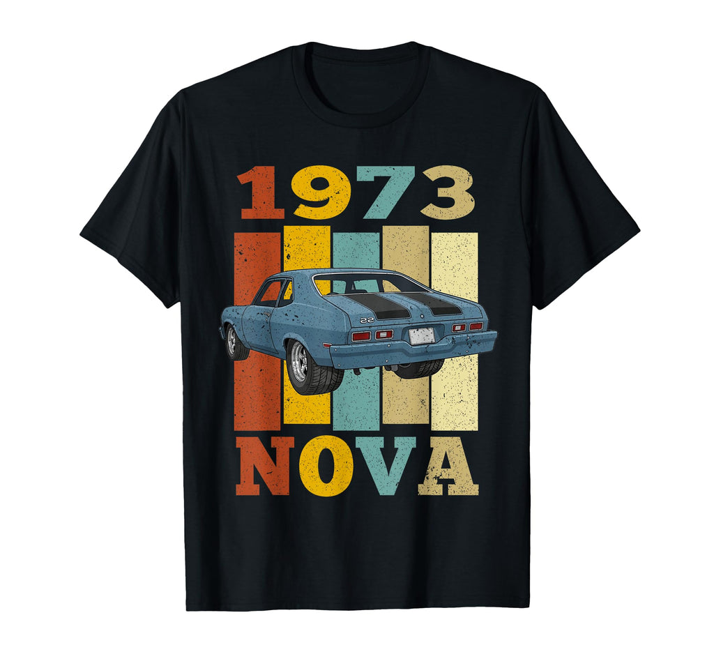 1973 73 Nova Silhouette Muscle Car T-Shirt - Custom Art Print for Adults - T-Shirt, Sweatshirt, Hoodie
