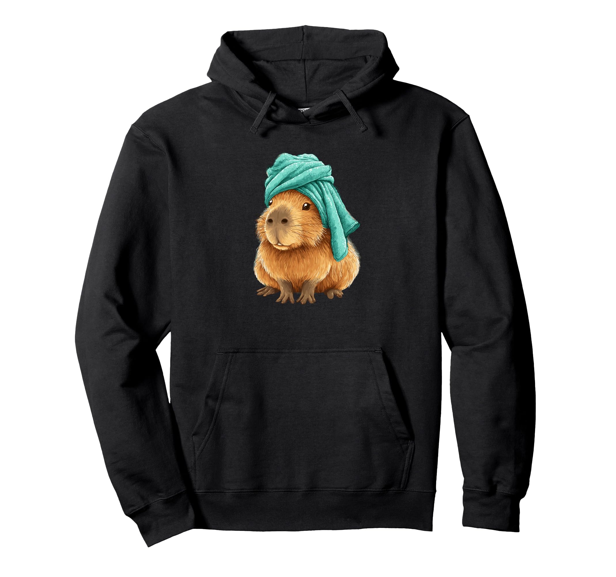 Capybara Spa Towel Turban Self Care Hoodie - Unique Graphic Men Women - T-Shirt, Sweatshirt, Hoodie