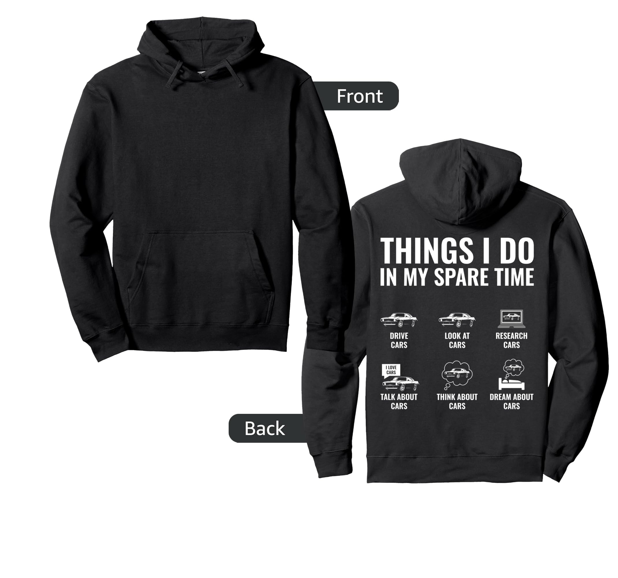 Things I Do My Spare Time Funny Car Guy Hoodie - Trendy Graphic for Adults - T-Shirt, Sweatshirt, Hoodie