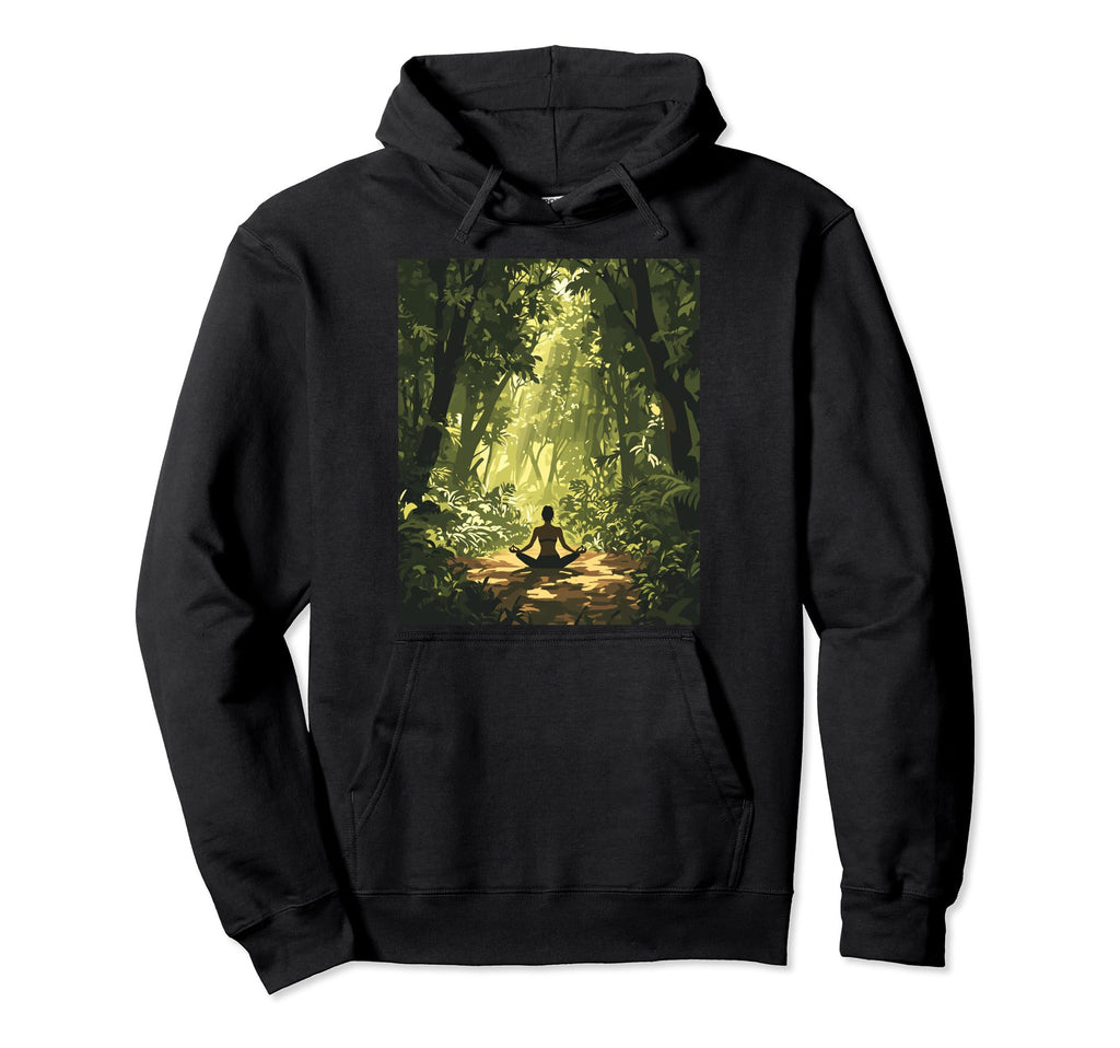 Calm Forest Meditation Scene Hoodie - Novelty Apparel Men Women - T-Shirt, Sweatshirt, Hoodie