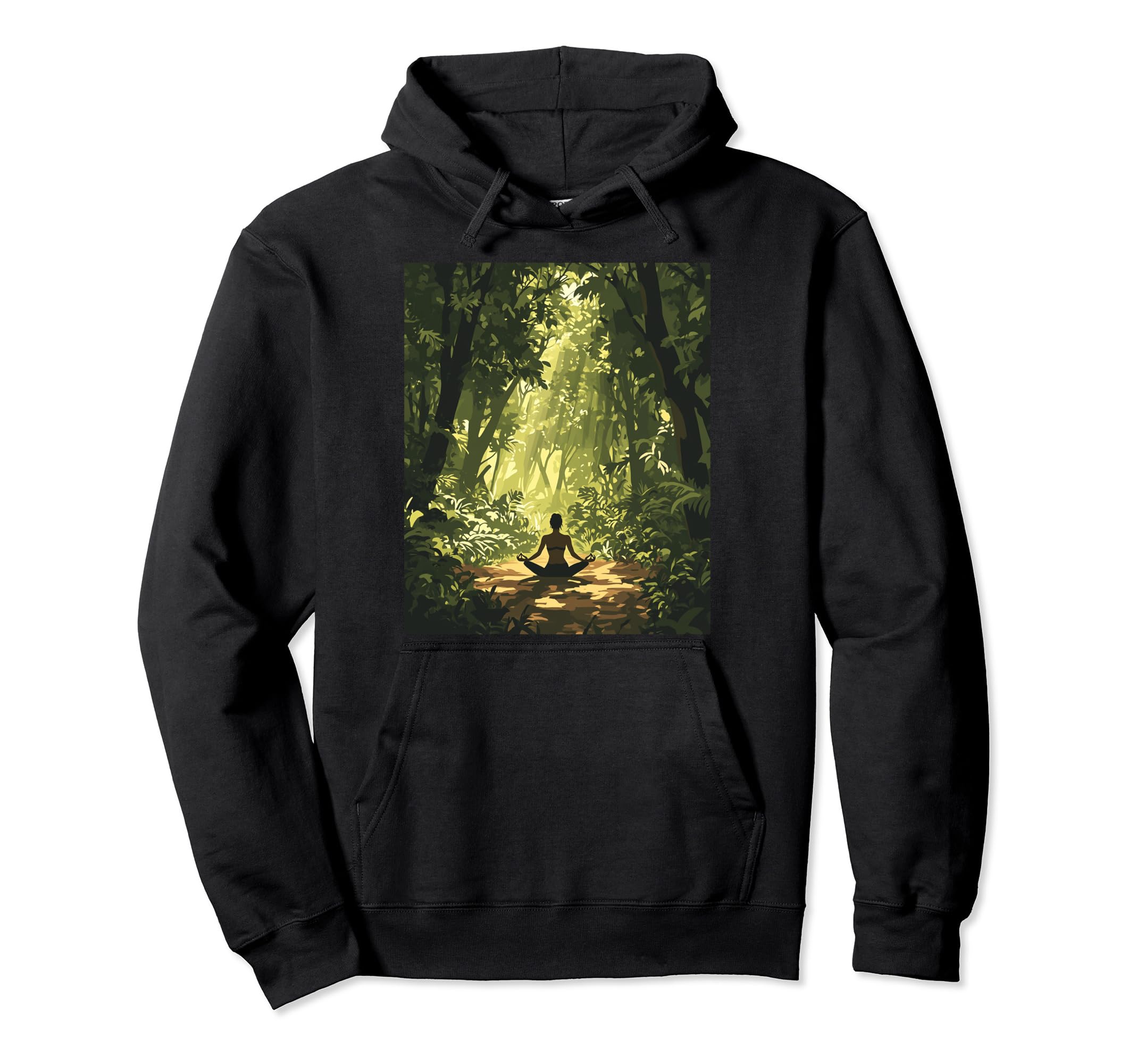 Calm Forest Meditation Scene Hoodie - Novelty Apparel Men Women - T-Shirt, Sweatshirt, Hoodie