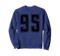 Number 95 Distressed Grunge Jersey Sweatshirt - Novelty Apparel Unisex - T-Shirt, Sweatshirt, Hoodie