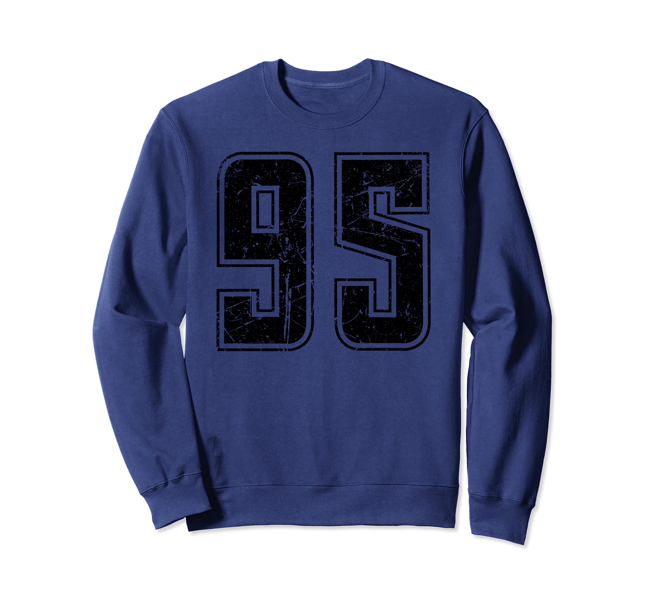 Number 95 Distressed Grunge Jersey Sweatshirt - Novelty Apparel Unisex - T-Shirt, Sweatshirt, Hoodie