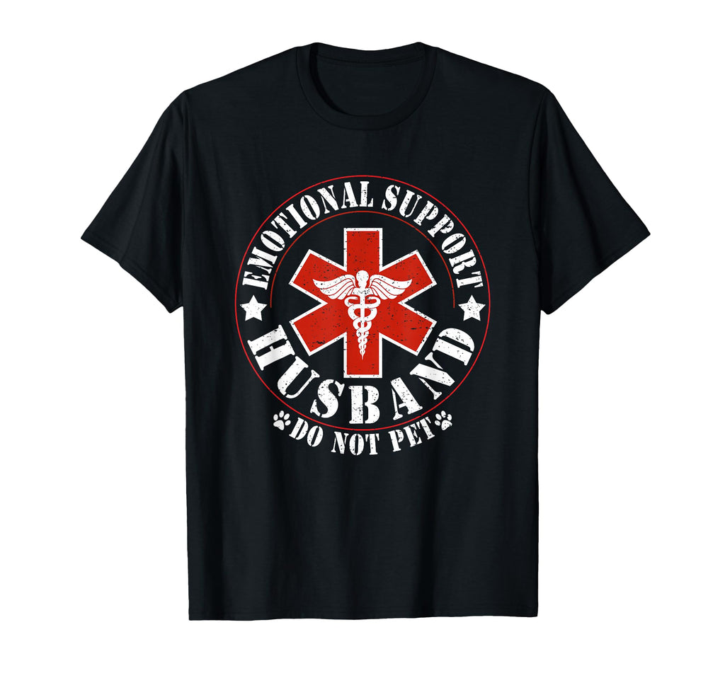 Emotional Support Husband Do Not Pet T-Shirt - Minimalist Print Men Women - T-Shirt, Sweatshirt, Hoodie