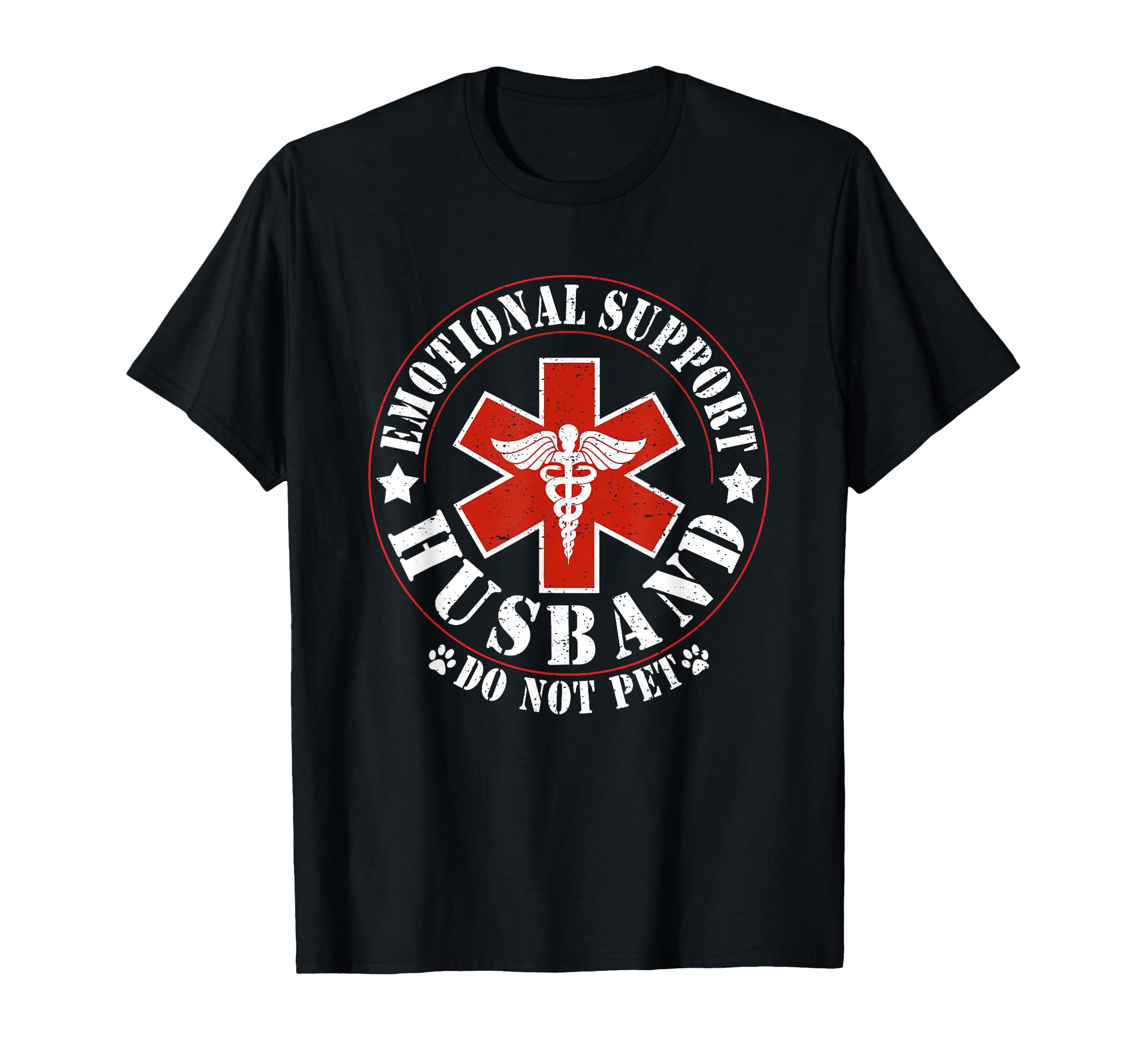 Emotional Support Husband Do Not Pet T-Shirt - Minimalist Print Men Women - T-Shirt, Sweatshirt, Hoodie