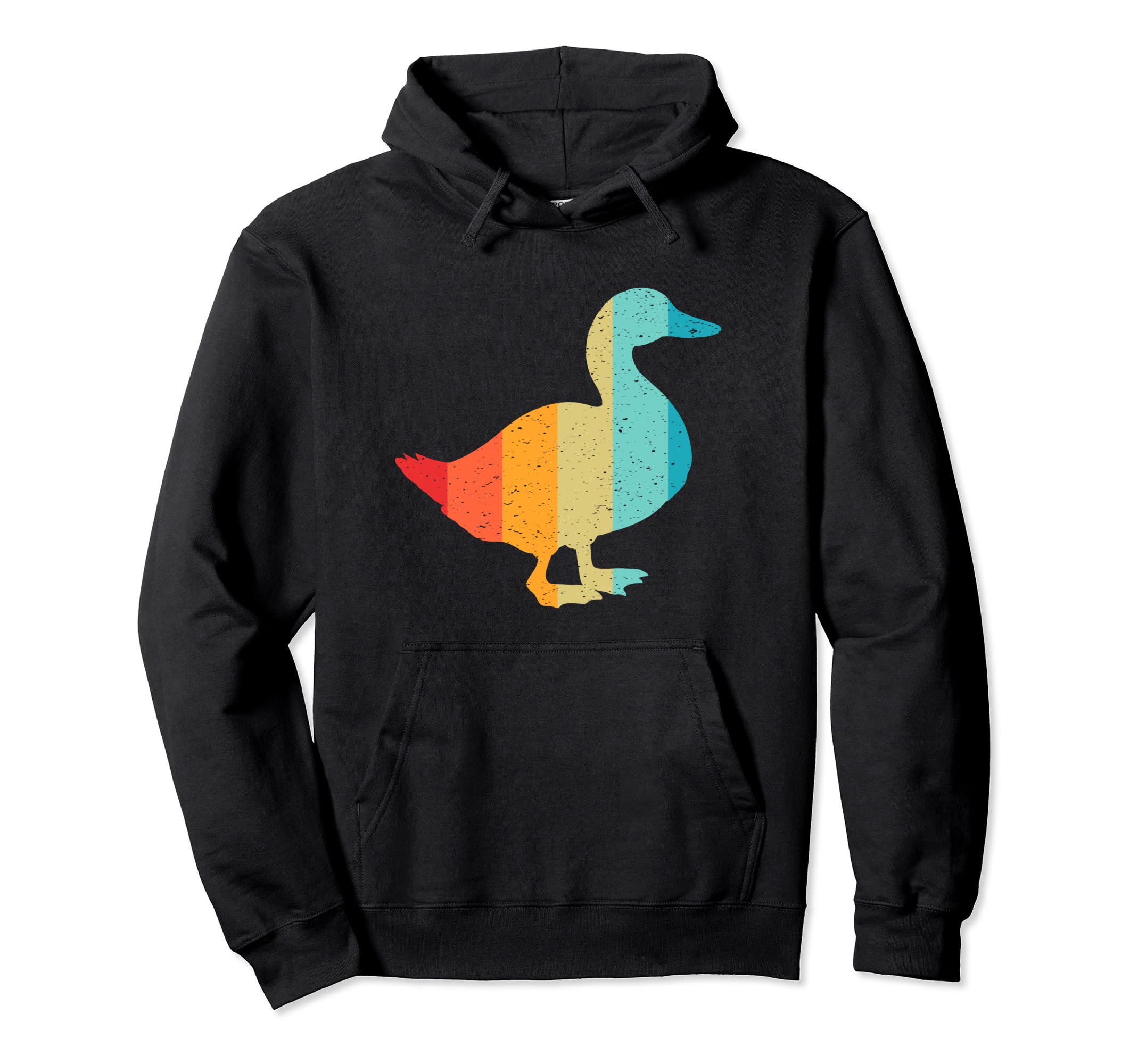 Duck Silhouette 70S 80S Distressed Hoodie - Novelty Apparel Men Women - T-Shirt, Sweatshirt, Hoodie
