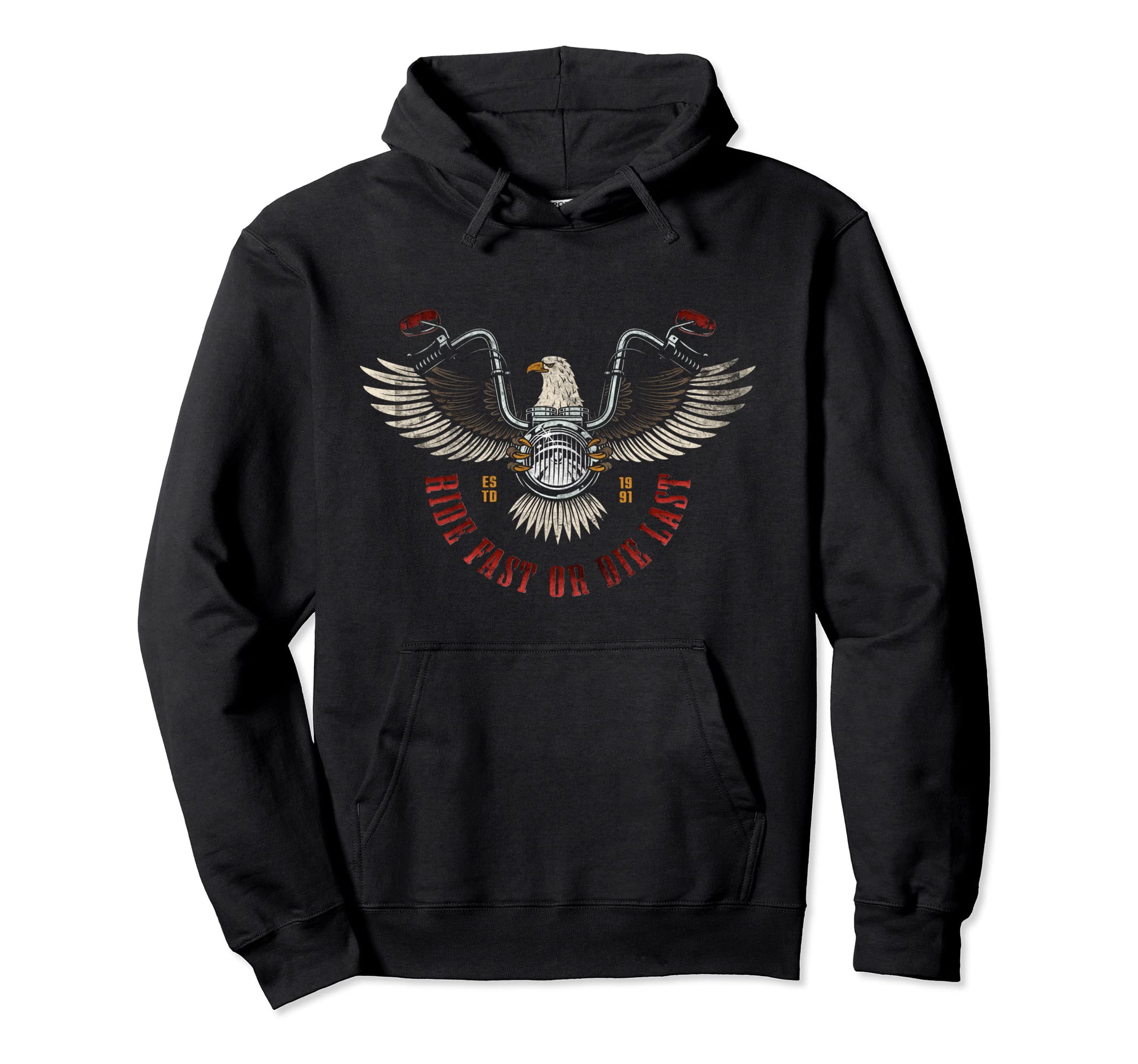Proud Bikers American Motorcycle Hoodie - Casual Everyday Wear Men Women - T-Shirt, Sweatshirt, Hoodie