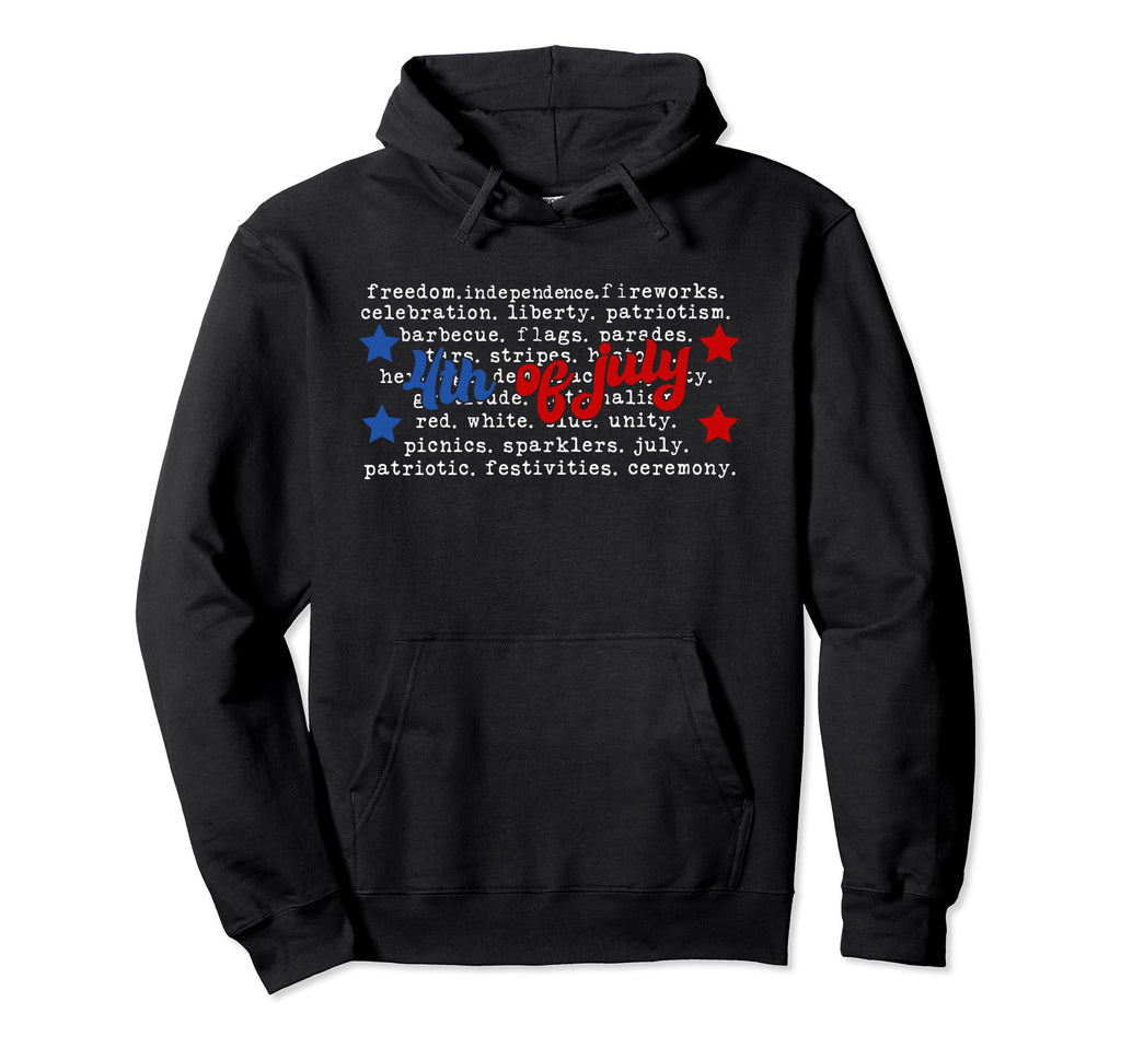 Fourth July Typography Word Independence Hoodie - Minimalist Print Unisex - T-Shirt, Sweatshirt, Hoodie