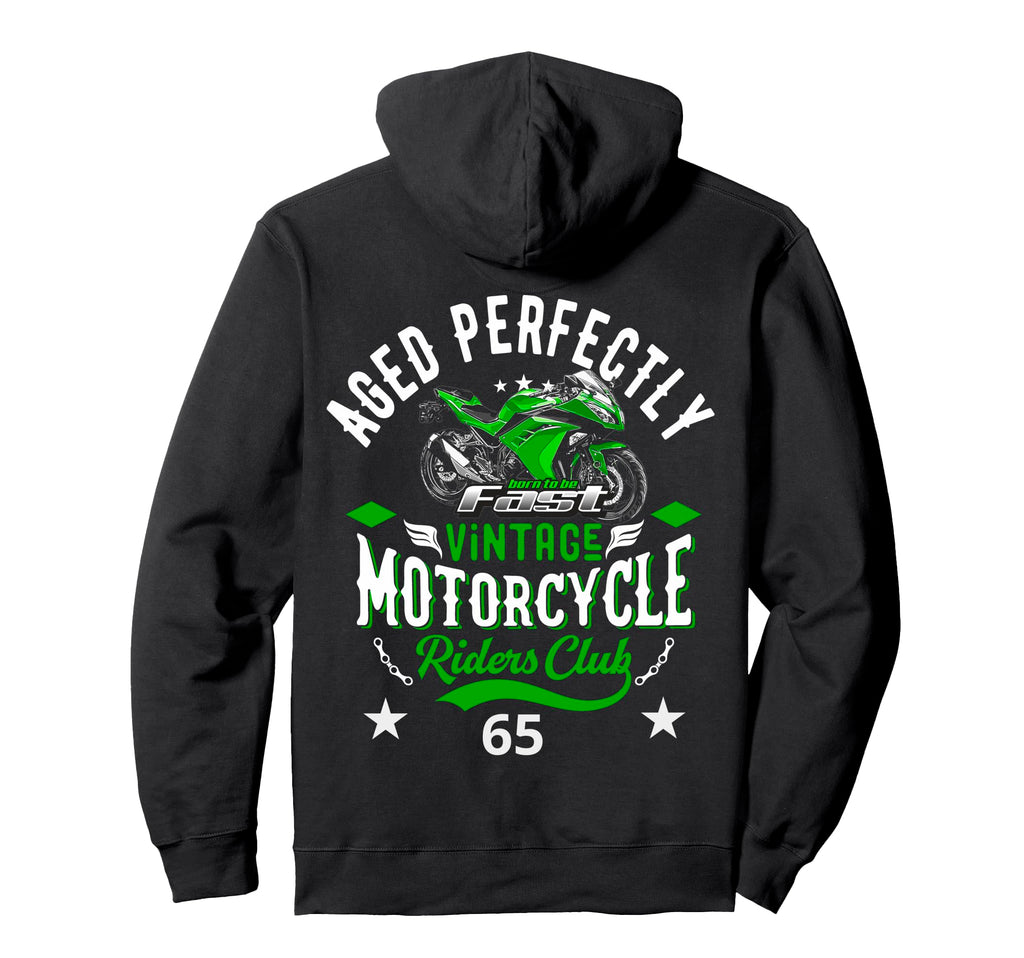 65Th Birthday Biker Gift Motorcycle Hoodie - Custom Art Print Men Women - T-Shirt, Sweatshirt, Hoodie