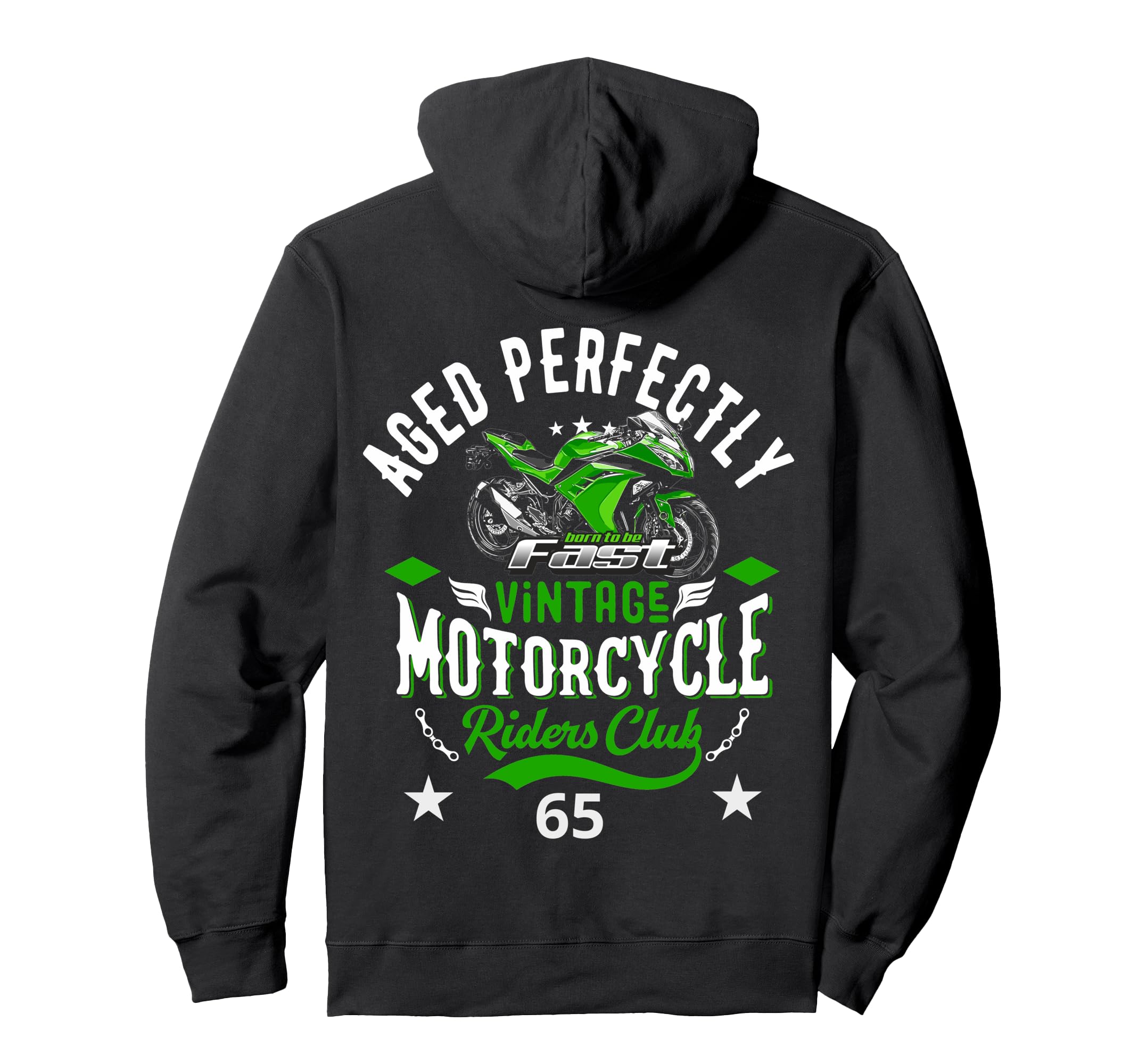 65Th Birthday Biker Gift Motorcycle Hoodie - Custom Art Print Men Women - T-Shirt, Sweatshirt, Hoodie