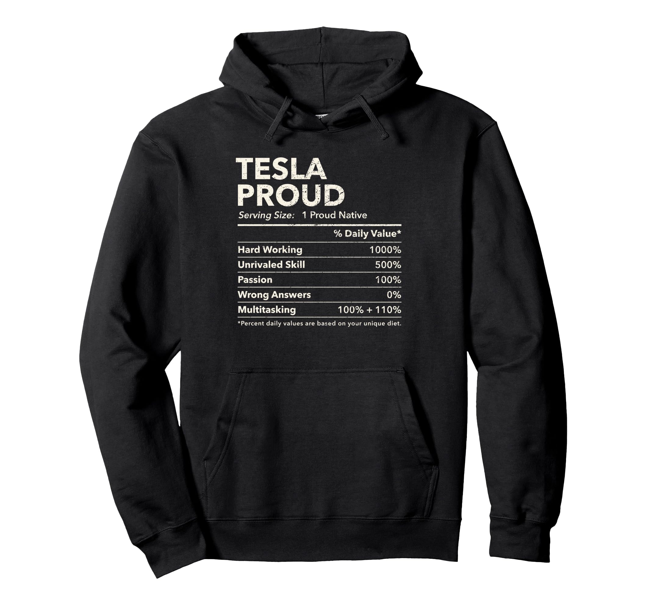 Tesla West Virginia Proud Nutrition Hoodie - Fun Novelty Design Men Women - T-Shirt, Sweatshirt, Hoodie