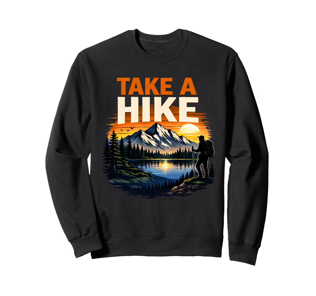Take Hike Mountain Camping Sweatshirt - Minimalist Print Men Women - T-Shirt, Sweatshirt, Hoodie