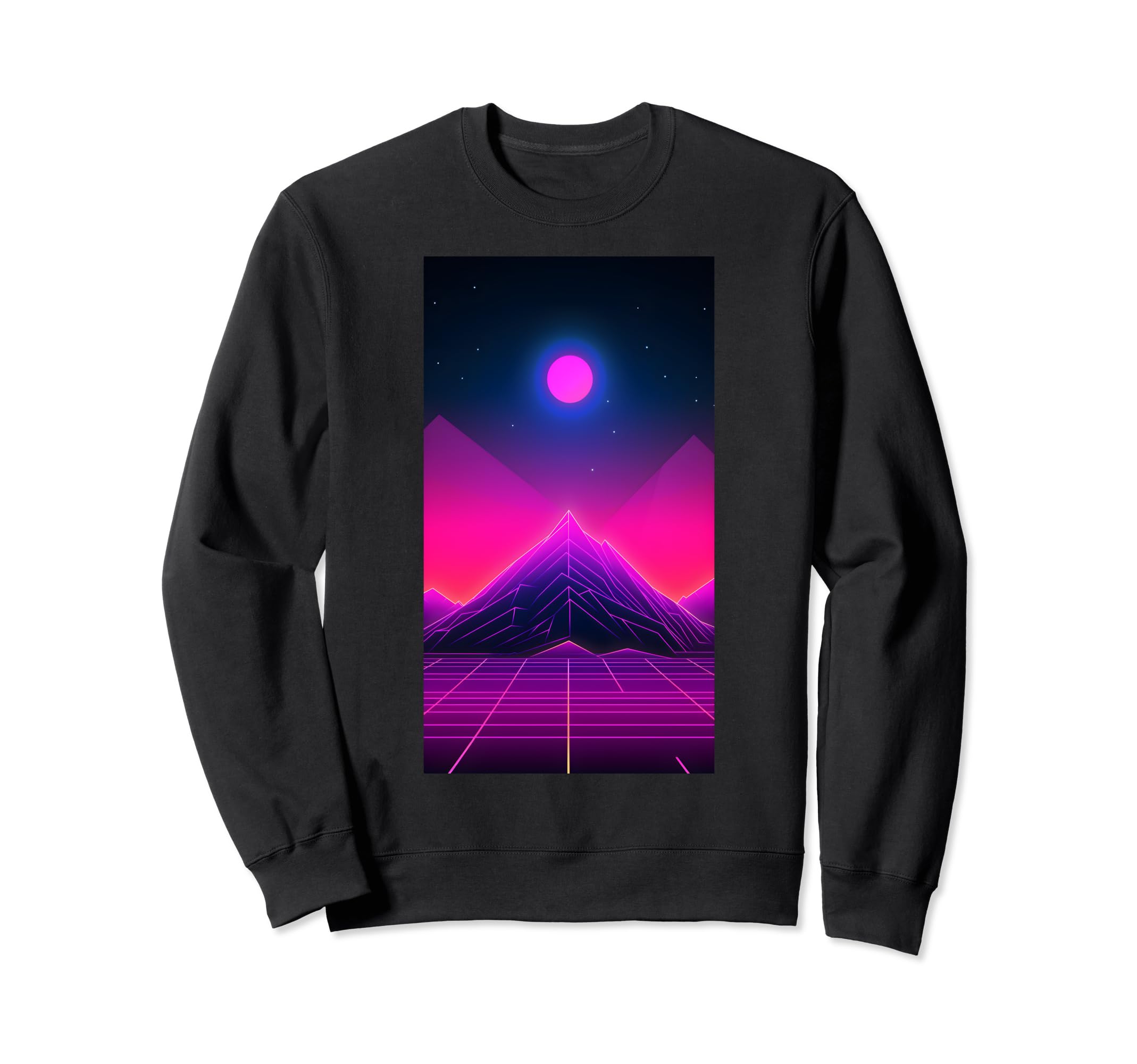 Retrowave Mountain 80S Sweatshirt - Casual Everyday Wear for Adults - T-Shirt, Sweatshirt, Hoodie