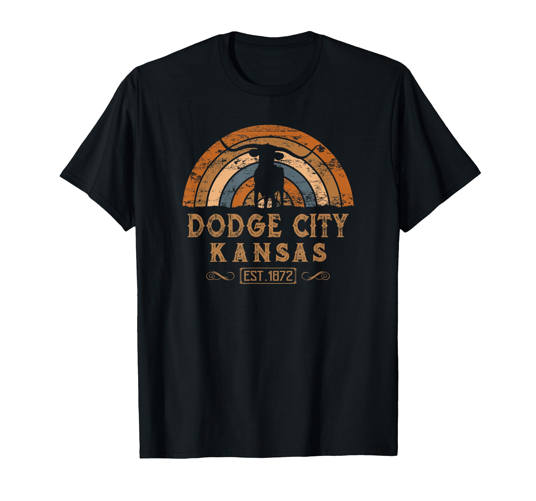 Dodge City Kansas Ks Wild West T-Shirt - Custom Art Print Men Women - T-Shirt, Sweatshirt, Hoodie