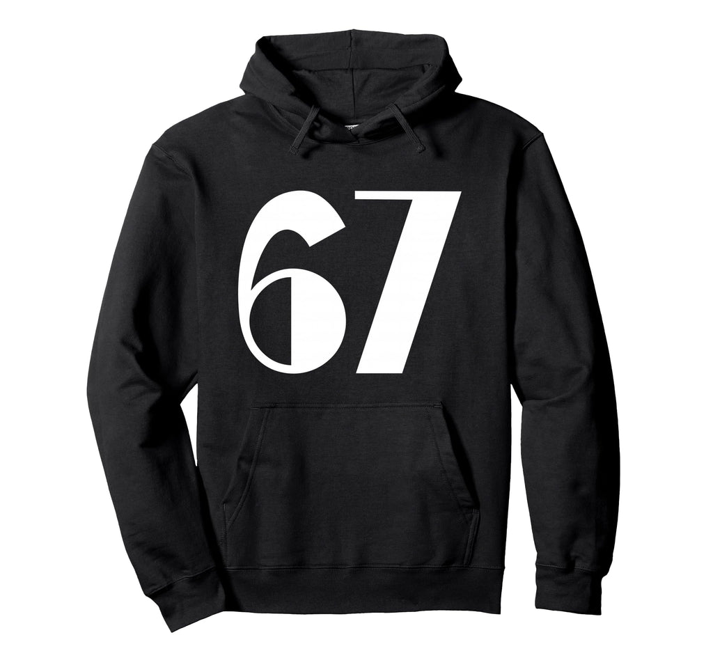 67 Art Deco Number Minimal Geometric Hoodie - Unique Graphic Unisex - T-Shirt, Sweatshirt, Hoodie