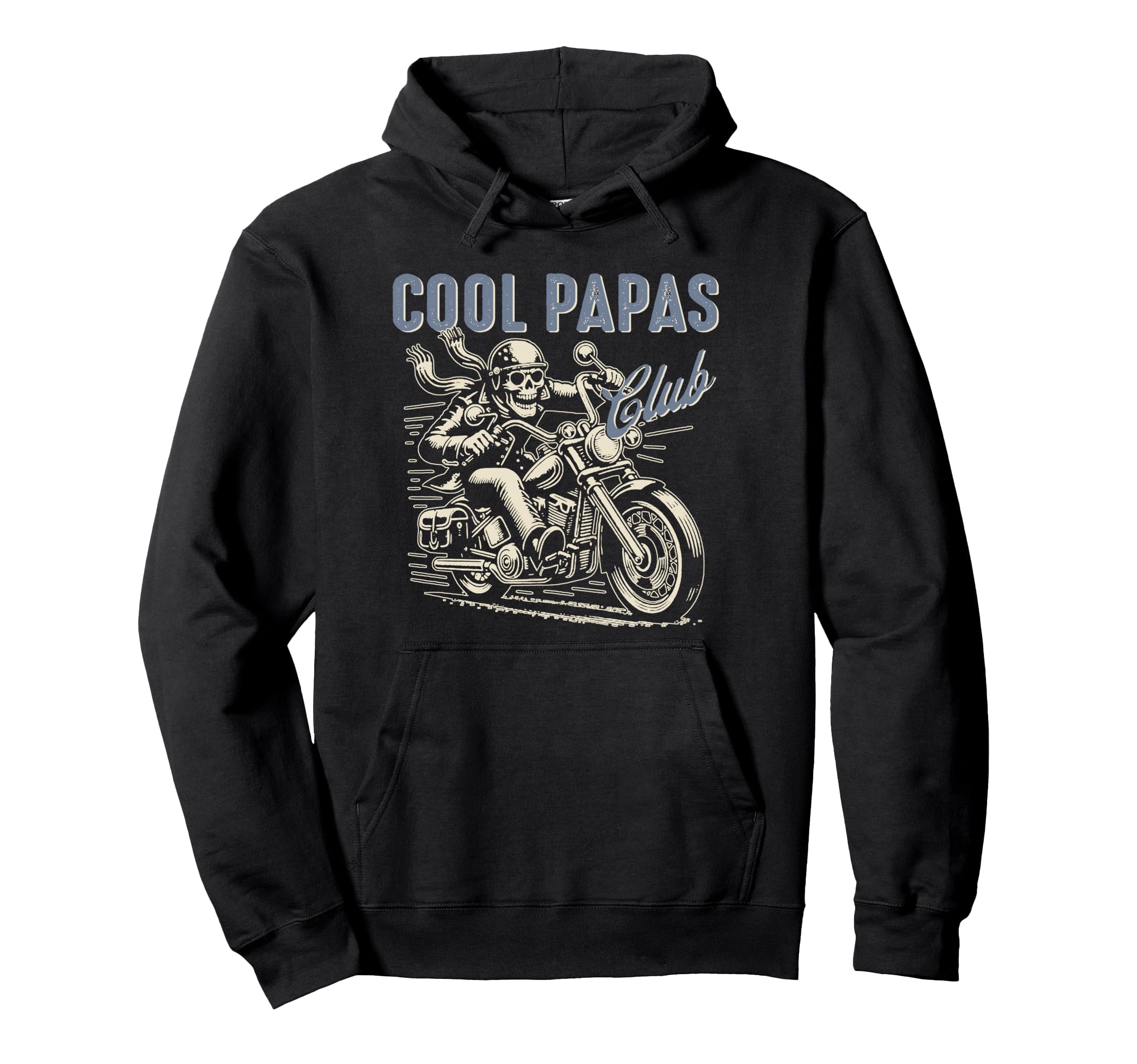 Papas Club Biker Papas Papa Hoodie - Casual Everyday Wear for Adults - T-Shirt, Sweatshirt, Hoodie