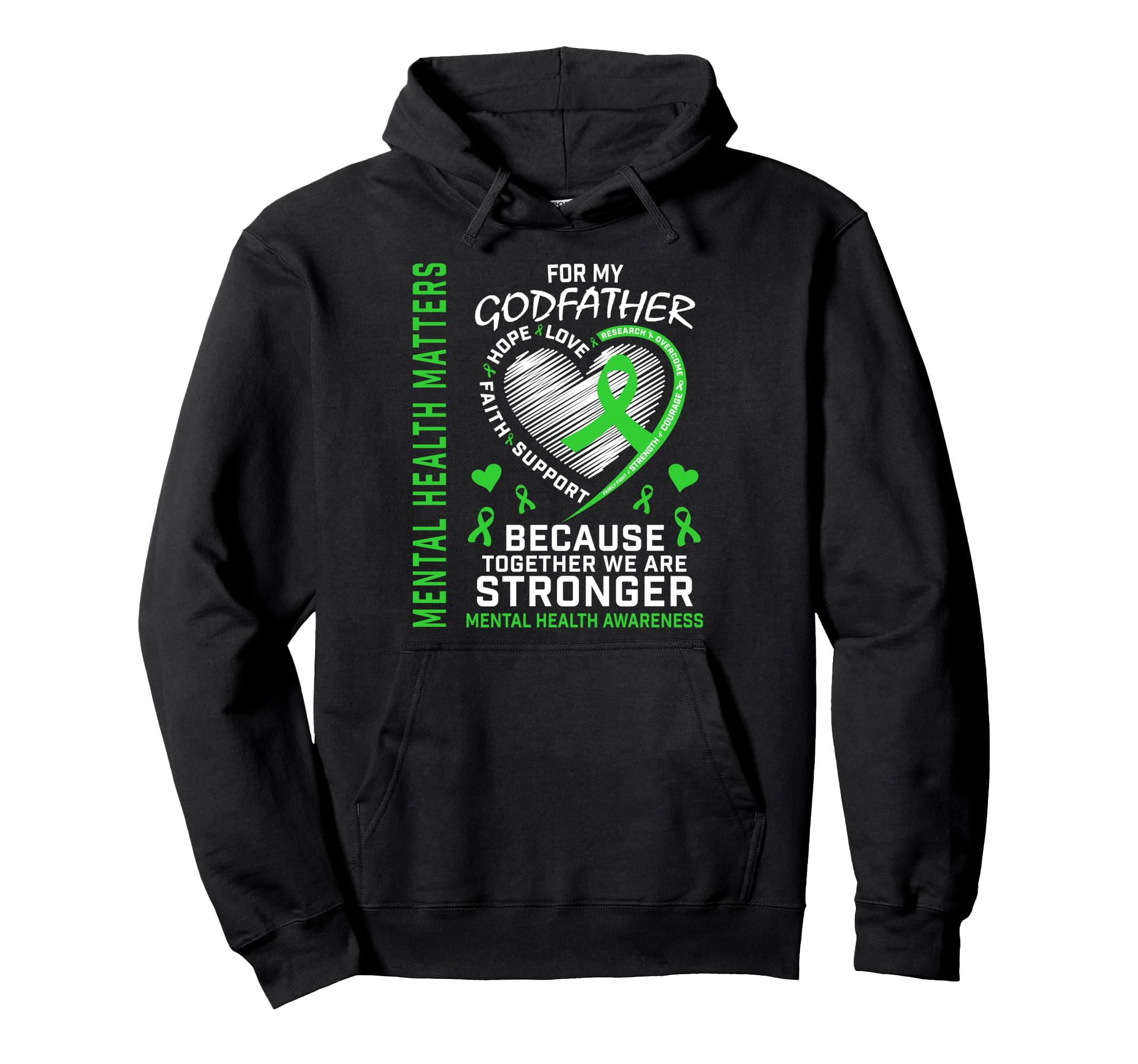 Mental Health Matters Godfather Mental Hoodie - Minimalist Print Men Women - T-Shirt, Sweatshirt, Hoodie