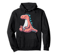 Meditation Dinosaur Yoga Pose Hoodie - Fun Novelty Design Men Women - T-Shirt, Sweatshirt, Hoodie