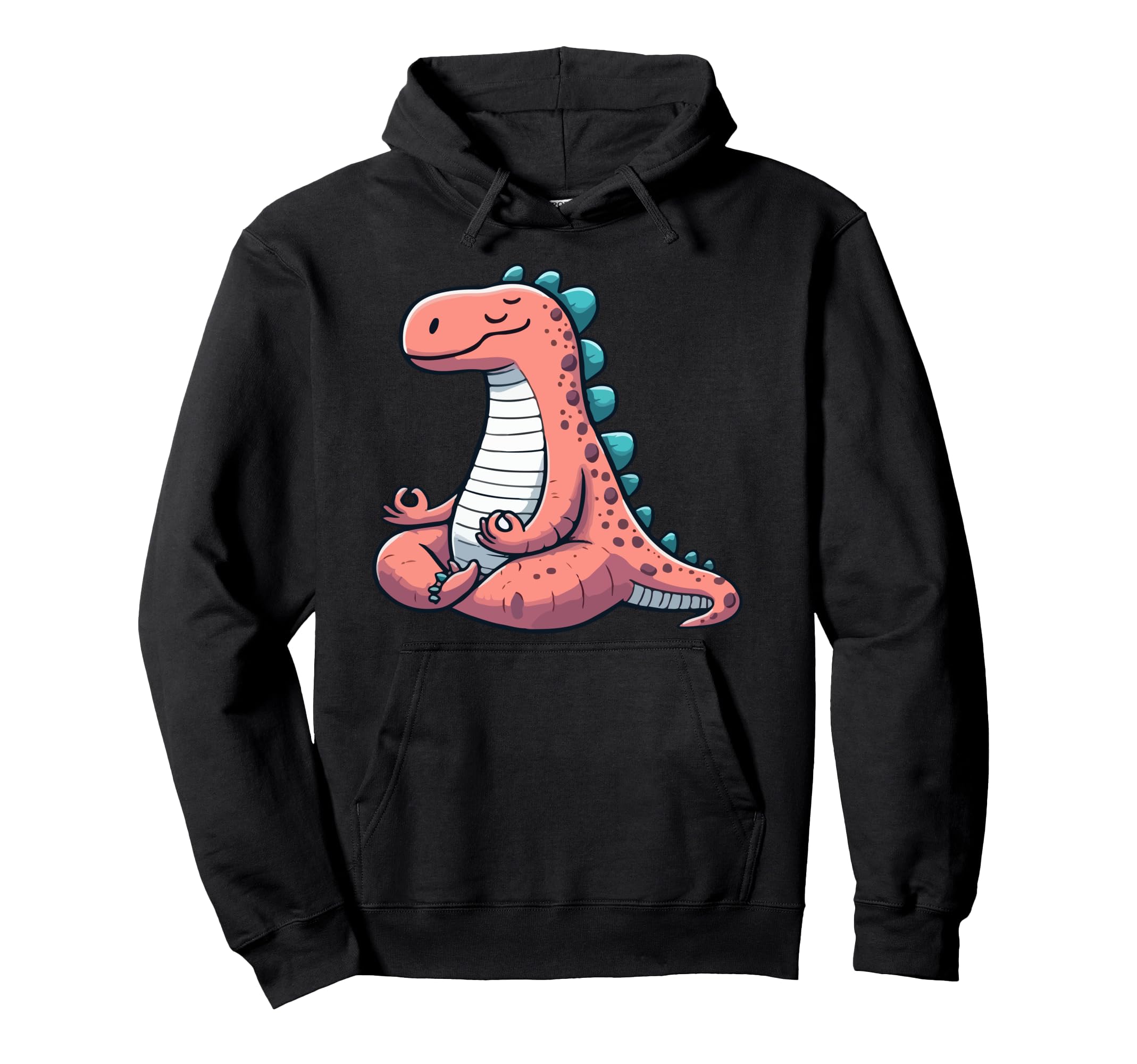 Meditation Dinosaur Yoga Pose Hoodie - Fun Novelty Design Men Women - T-Shirt, Sweatshirt, Hoodie