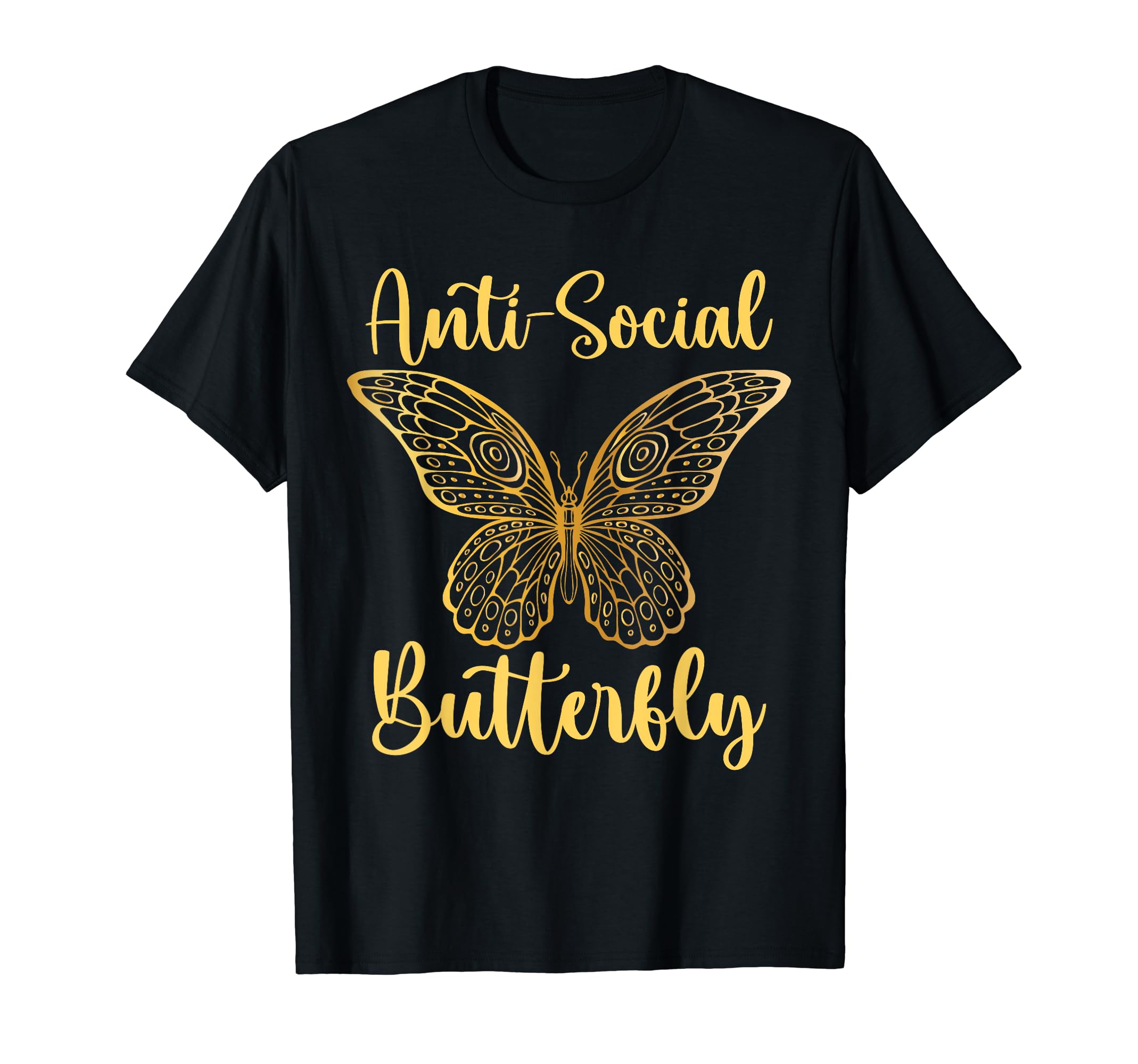 Anti Social Butterfly Funny T-Shirt - Minimalist Print for Adults - T-Shirt, Sweatshirt, Hoodie