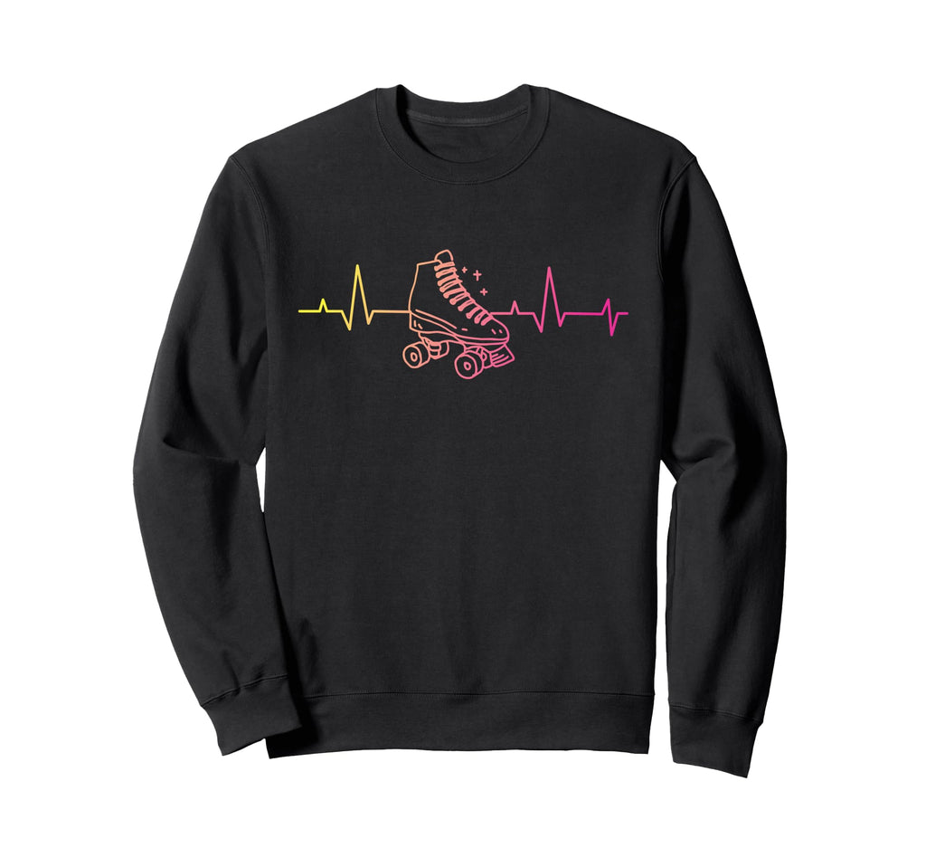 Roller Skating Skate Heartbeat Sweatshirt - Novelty Apparel for Adults - T-Shirt, Sweatshirt, Hoodie